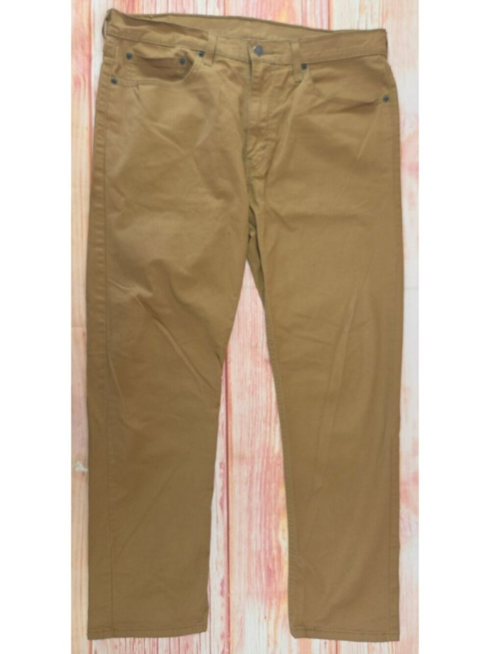 Levis Mens 502 Tapered Fit Khaki Pants 36x30 Cotton Blend